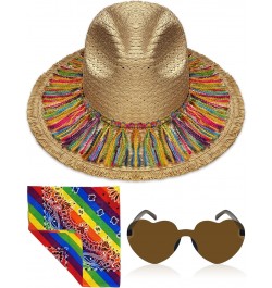 Cinco de Mayo Straw Hat with Colorful Tassel Summer Seaside Holiday Outing Female Mexican Starw Hats for Women Men Adult $9.3...