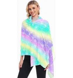 Scarf for Women Fantasy Colorful Mermaid Scales Scarf Warm Scarves Large Shawl Wrap Gifts for Mom $13.99 Scarves