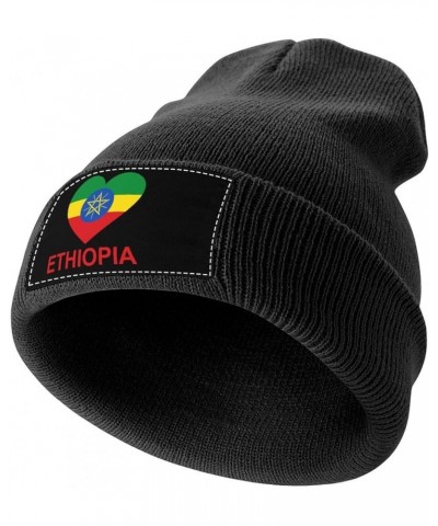 Love Ethiopia Knit Hat Warm Beanie Cap Cuffed Soft Skull Cap Winter Hats for Men and Women Black-style $11.16 Skullies & Beanies