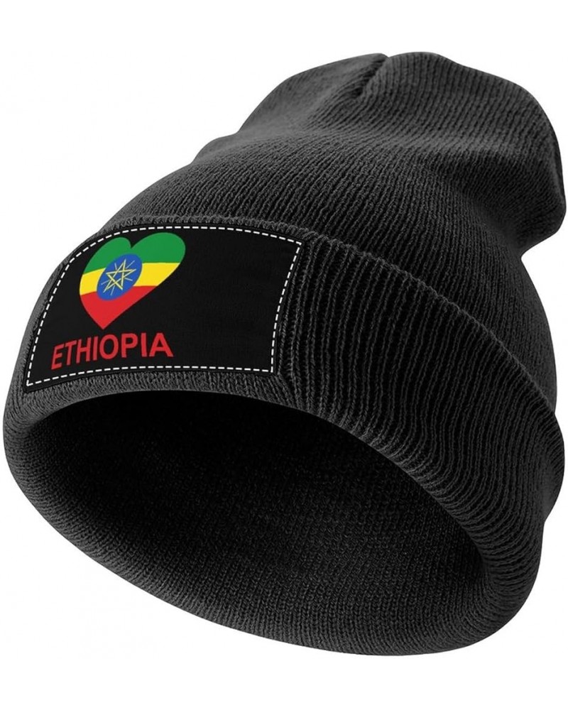 Love Ethiopia Knit Hat Warm Beanie Cap Cuffed Soft Skull Cap Winter Hats for Men and Women Black-style $11.16 Skullies & Beanies