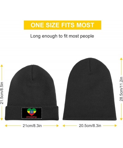 Love Ethiopia Knit Hat Warm Beanie Cap Cuffed Soft Skull Cap Winter Hats for Men and Women Black-style $11.16 Skullies & Beanies