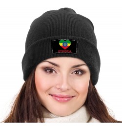 Love Ethiopia Knit Hat Warm Beanie Cap Cuffed Soft Skull Cap Winter Hats for Men and Women Black-style $11.16 Skullies & Beanies