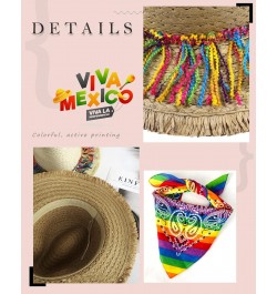 Cinco de Mayo Straw Hat with Colorful Tassel Summer Seaside Holiday Outing Female Mexican Starw Hats for Women Men Adult $9.3...