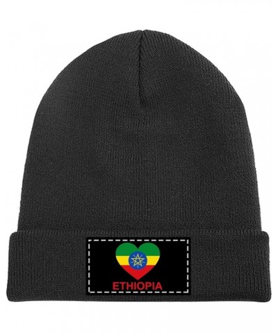 Love Ethiopia Knit Hat Warm Beanie Cap Cuffed Soft Skull Cap Winter Hats for Men and Women Black-style $11.16 Skullies & Beanies