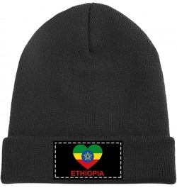 Love Ethiopia Knit Hat Warm Beanie Cap Cuffed Soft Skull Cap Winter Hats for Men and Women Black-style $11.16 Skullies & Beanies