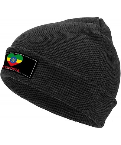 Love Ethiopia Knit Hat Warm Beanie Cap Cuffed Soft Skull Cap Winter Hats for Men and Women Black-style $11.16 Skullies & Beanies