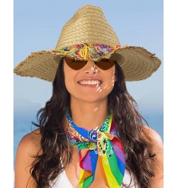 Cinco de Mayo Straw Hat with Colorful Tassel Summer Seaside Holiday Outing Female Mexican Starw Hats for Women Men Adult $9.3...