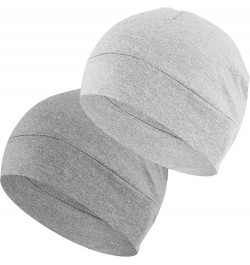 Cotton Skull Caps for Men Women,2-Pack Lightweight Beanie Sleep Hats Breathable Helmet Liner Light Grey & White Smoke $7.41 S...