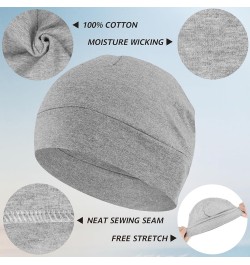 Cotton Skull Caps for Men Women,2-Pack Lightweight Beanie Sleep Hats Breathable Helmet Liner Light Grey & White Smoke $7.41 S...