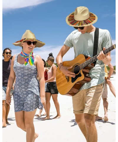 Cinco de Mayo Straw Hat with Colorful Tassel Summer Seaside Holiday Outing Female Mexican Starw Hats for Women Men Adult $9.3...