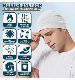 Cotton Skull Caps for Men Women,2-Pack Lightweight Beanie Sleep Hats Breathable Helmet Liner Light Grey & White Smoke $7.41 S...