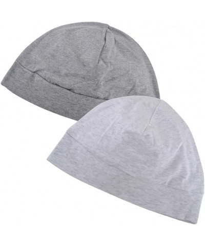 Cotton Skull Caps for Men Women,2-Pack Lightweight Beanie Sleep Hats Breathable Helmet Liner Light Grey & White Smoke $7.41 S...