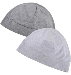 Cotton Skull Caps for Men Women,2-Pack Lightweight Beanie Sleep Hats Breathable Helmet Liner Light Grey & White Smoke $7.41 S...