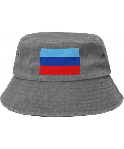 Flag of The Luhansk People's Republic Bucket Hat for Men Women Outdoor Washed Cotton Sun Hats Travel Beach Hat Gray $11.48 Bu...