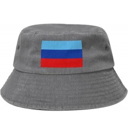 Flag of The Luhansk People's Republic Bucket Hat for Men Women Outdoor Washed Cotton Sun Hats Travel Beach Hat Gray $11.48 Bu...