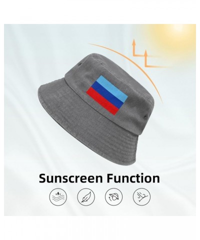 Flag of The Luhansk People's Republic Bucket Hat for Men Women Outdoor Washed Cotton Sun Hats Travel Beach Hat Gray $11.48 Bu...