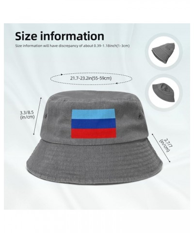 Flag of The Luhansk People's Republic Bucket Hat for Men Women Outdoor Washed Cotton Sun Hats Travel Beach Hat Gray $11.48 Bu...