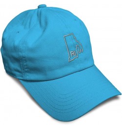 Soft Baseball Cap Rhode Island State Map Ri Embroidery Names Cotton Dad Hats for Men & Women Aqua Design Only $16.23 Baseball...