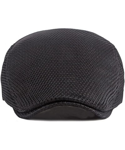 Men Flat Cap Newsboy Hat Beret Cabbie Ivy Cap Adjustable Gatsby Hat Driving Hunting Cap W-black $8.31 Newsboy Caps