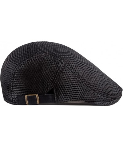 Men Flat Cap Newsboy Hat Beret Cabbie Ivy Cap Adjustable Gatsby Hat Driving Hunting Cap W-black $8.31 Newsboy Caps