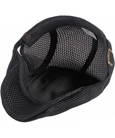 Men Flat Cap Newsboy Hat Beret Cabbie Ivy Cap Adjustable Gatsby Hat Driving Hunting Cap W-black $8.31 Newsboy Caps