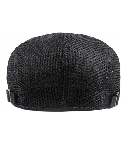 Men Flat Cap Newsboy Hat Beret Cabbie Ivy Cap Adjustable Gatsby Hat Driving Hunting Cap W-black $8.31 Newsboy Caps