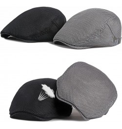 Men Flat Cap Newsboy Hat Beret Cabbie Ivy Cap Adjustable Gatsby Hat Driving Hunting Cap W-black $8.31 Newsboy Caps