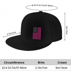 American Flag Cancer Awareness Pink Classic Unisex Sun Hat with Flat Brim - Adjustable and Stylish for Outdoor Adventures! $1...