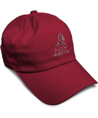 Soft Baseball Cap Walrus Outline Embroidery Wild Animals Twill Cotton Dad Hats for Men & Women Burgundy Design Only $12.96 Ba...