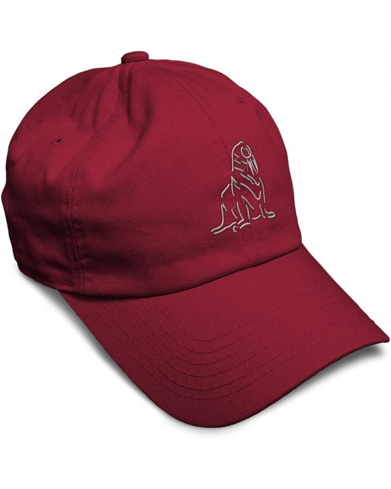 Soft Baseball Cap Walrus Outline Embroidery Wild Animals Twill Cotton Dad Hats for Men & Women Burgundy Design Only $12.96 Ba...