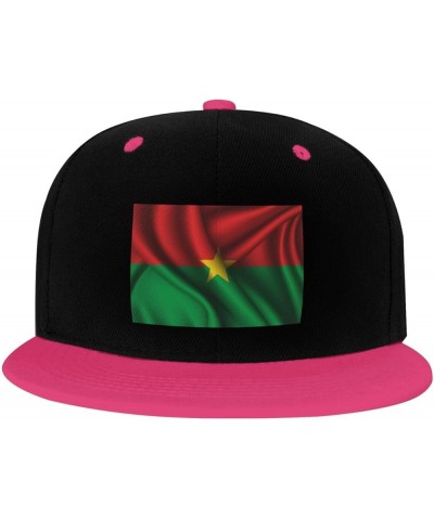 Silk Style Flag of Burkina Faso Snapback Hat for Men Women Baseball Cap Trucker Flat Bill Hats Dad Caps Pink $10.18 Baseball ...