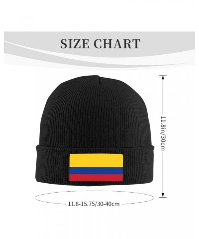 Colombian Flag Knit Beanie Hat Winter Fall Headwear for Men Women Warm Stocking Skull-Cap for Cold Weather Skate Black_602 $1...