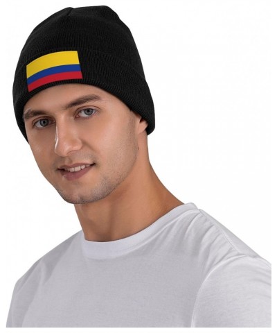 Colombian Flag Knit Beanie Hat Winter Fall Headwear for Men Women Warm Stocking Skull-Cap for Cold Weather Skate Black_602 $1...