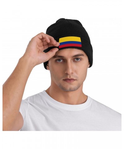 Colombian Flag Knit Beanie Hat Winter Fall Headwear for Men Women Warm Stocking Skull-Cap for Cold Weather Skate Black_602 $1...