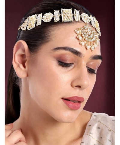 Indian Traditional Bollywood Kundan Studded Maang Tikka Matha Patti for Women Jewelry $15.75 Headbands