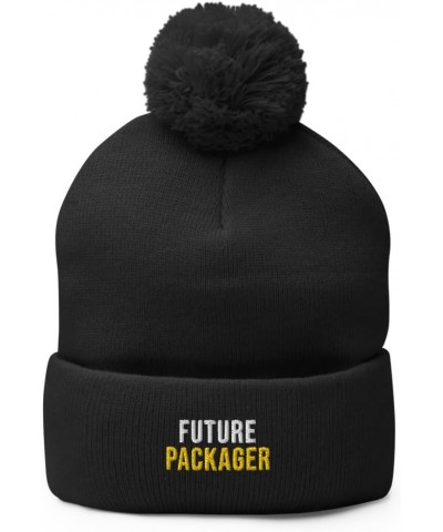 Future Packager Hat (Embroidered Pom-Pom Beanie) Packager Apparel Black $19.59 Skullies & Beanies