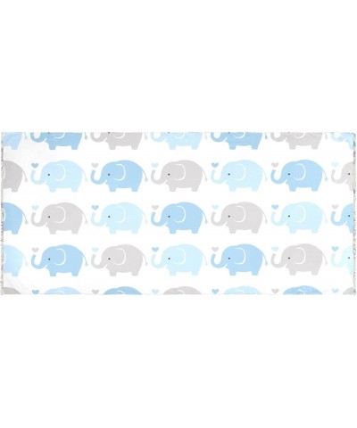 Women's Long Shawl Blue Grey Elephant Cartoon Winter Warm Large Scarf for All Seasons(238na8b) $13.44 Skullies & Beanies