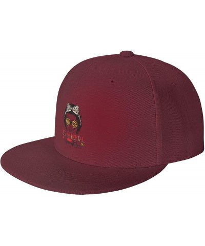 Thanksgiving Daughter Snapback Hats for Men Baseball Cap Trucker Hat Flat Brim Hats Dark Red $10.72 Baseball Caps