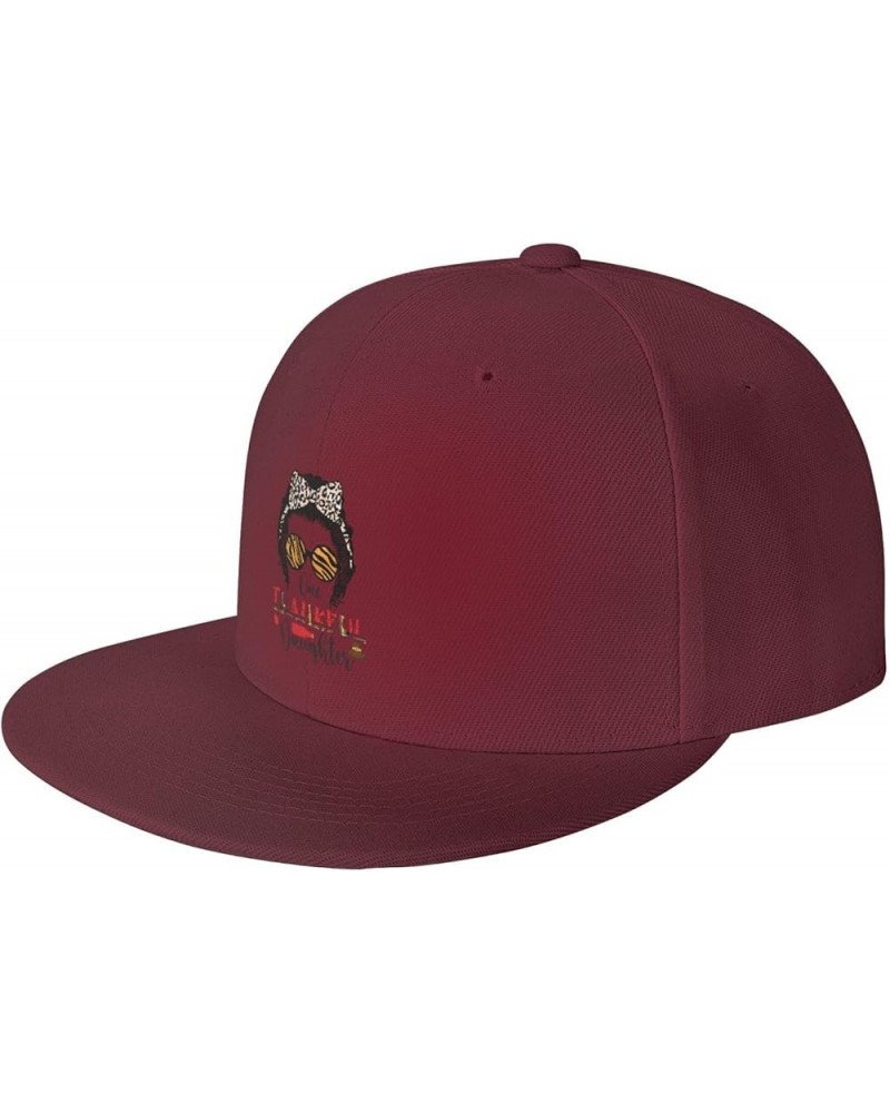 Thanksgiving Daughter Snapback Hats for Men Baseball Cap Trucker Hat Flat Brim Hats Dark Red $10.72 Baseball Caps