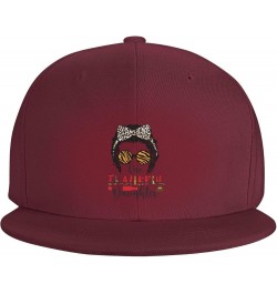 Thanksgiving Daughter Snapback Hats for Men Baseball Cap Trucker Hat Flat Brim Hats Dark Red $10.72 Baseball Caps