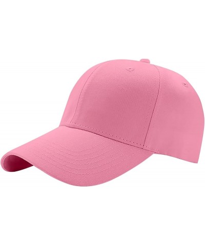 Men Women Adjustable Baseball Cap Vintage Twill Plain Dad Hat Cotton Washed Distressed Hats with Ponytail Hot Pink $5.97 Base...