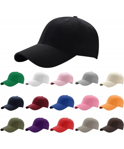 Men Women Adjustable Baseball Cap Vintage Twill Plain Dad Hat Cotton Washed Distressed Hats with Ponytail Hot Pink $5.97 Base...