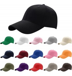 Men Women Adjustable Baseball Cap Vintage Twill Plain Dad Hat Cotton Washed Distressed Hats with Ponytail Hot Pink $5.97 Base...