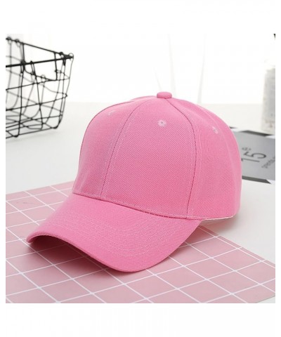 Men Women Adjustable Baseball Cap Vintage Twill Plain Dad Hat Cotton Washed Distressed Hats with Ponytail Hot Pink $5.97 Base...