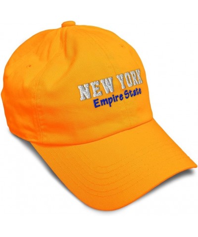 Soft Baseball Cap New York Empire State Cotton Dad Hats for Men & Women Orange $12.04 Baseball Caps