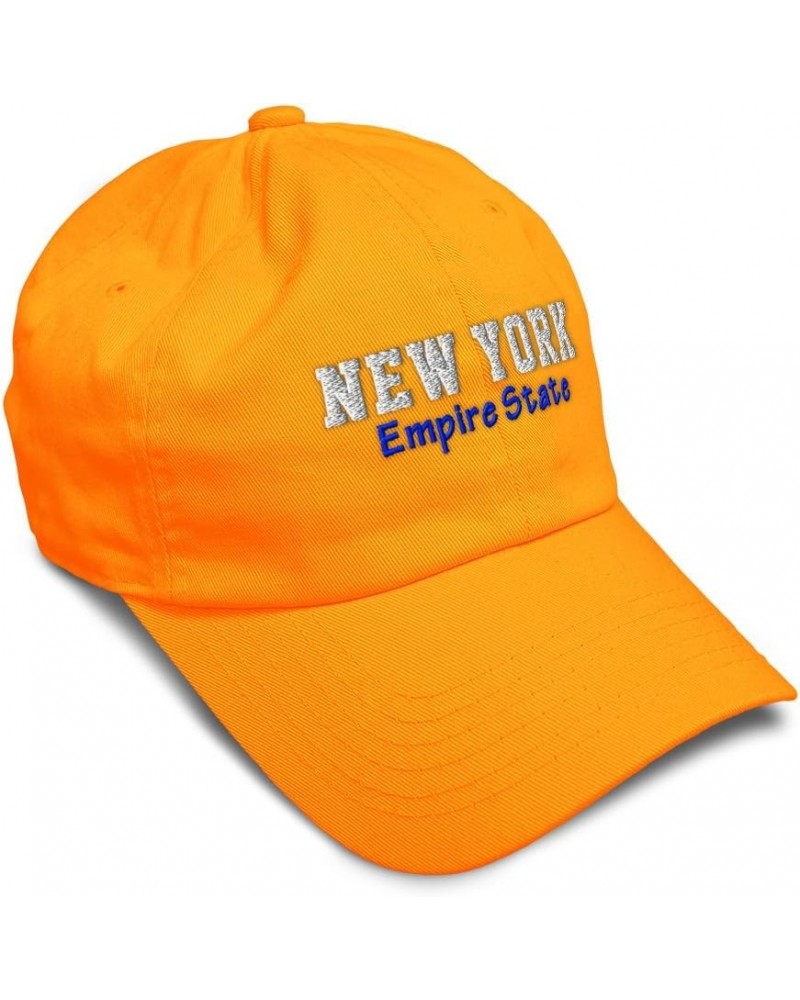 Soft Baseball Cap New York Empire State Cotton Dad Hats for Men & Women Orange $12.04 Baseball Caps