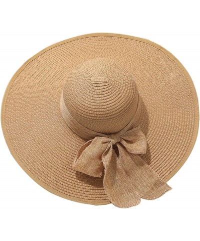 Women Wide Brim Sun Hat UPF50 Summer Hat Floppy Beach Hat Roll-Up Wide Brim Packable Beach Bucket Hats Independence Day Khaki...