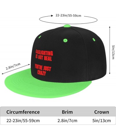 Unisex Baseball Hats Gaslighting is Not Real You're Just Crazy Original Dad Hat Adjustable Snapback Hats,White Green $9.71 Ba...