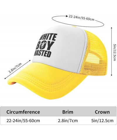 White Boy Wasted Women Adjustable Washed Baseball Cap Black Yellow $9.40 Baseball Caps