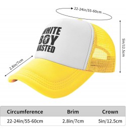 White Boy Wasted Women Adjustable Washed Baseball Cap Black Yellow $9.40 Baseball Caps